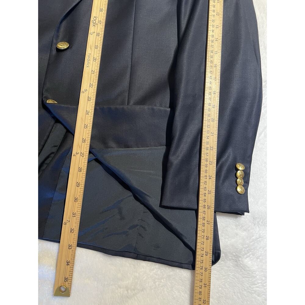 Ralph Lauren LRL 44L Midnight Navy Blue Gold Tone Buttons Blazer Sport Coat - Picture 15 of 15